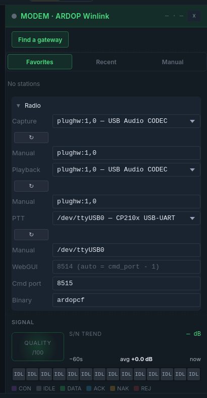 Tuxlink — ARDOP over HF